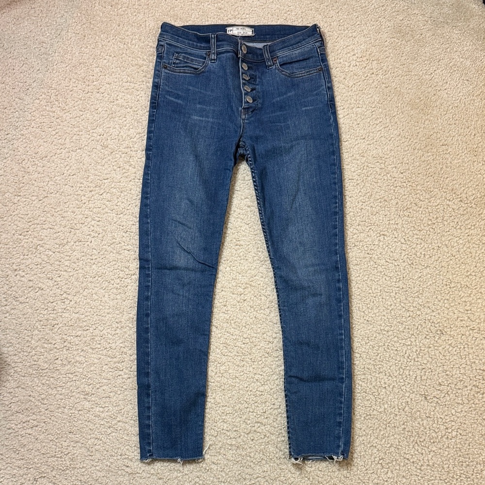 Free People Dark Blue Skinny Jeans